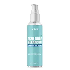 AZANI Unisex Acne Body Cleanser for Bacne, Acne on Shoulders, Neck & Chest | 2% Salicylic Acid for Exfoliation Improving Breakouts & Blemishes, 200 ml