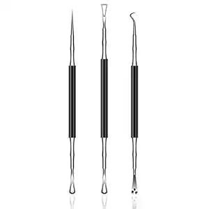 ZIZZON Blackhead Remover Pimple Popper Tool, Stainless Steel Whitehead Acne Extractor Zit Blemish & Comedone Removal Kit