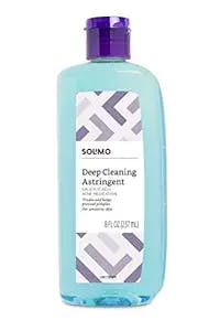 Amazon Brand - Solimo Deep Cleaning Astringent for Sensitive Skin, Salicylic Acid 0.5% Acne Medication, 8 Fluid Ounce