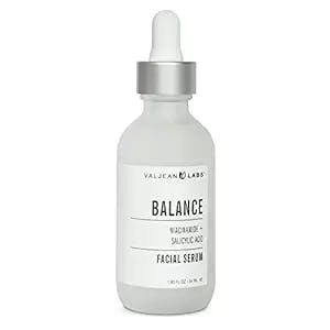 Valjean Labs Facial Serum, Balance | Niacinamide + Salicylic Acid | Helps to Reduce Blemishes, Exfoliate Skin, and Smooth and Improve Texture | Paraben Free, Cruelty Free, Made in USA (1.83 oz)