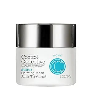 CONTROL CORRECTIVE Sulfur Calming Mask, 2 Oz - Soothes And Calms Inflamed Acne And Reduces Oily Skin, Absorbs Oil, Calm Inflamed Skin, Reduce Enlarged Pores, Cool Relief For Tender Skin