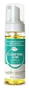LaClaire Clarifying Acne Formula – For Teens & Adults – Exfoliating Acne Wash - Extra Strength Foaming Cleanser – Clear Up Facial and Body Acne – Maximum Strength Acne Cleanser - 150 mL/5oz