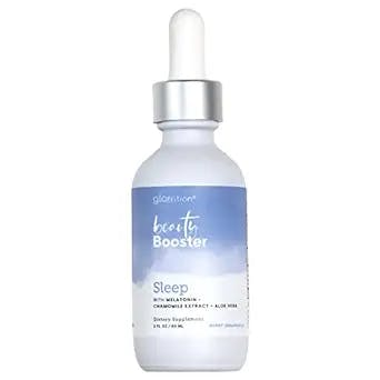 Glotrition Sleep Beauty Booster - Sleep Support Liquid Melatonin Drops for Adults - Deep Sleep Supplement with Vitamins C, D, E and Aloe Vera for Overnight Skin Renewal Support - Approx. 30 Servings