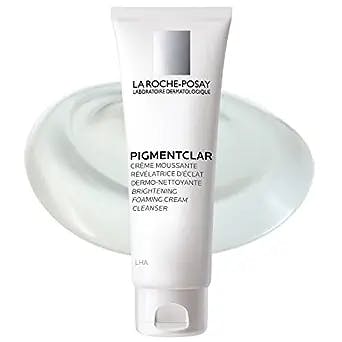 La Roche-Posay Pigmentclar Brightening Face Cleanser, Exfoliating Face Wash with LHAs, Dark Spot Remover and Skin Tone Brightening, Fragrance Free Foaming Cream Cleanser