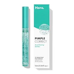 Pimple Correct Acne Clearing Gel Pen from Hero Cosmetics - Maximum Strength 2% Salicylic Acid, Non-Drying Formula for Early Stage and Emerging Pimples (1 Count)