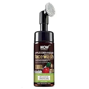 WOW Skin Science Apple Cider Vinegar Foam Exfoliating Face Wash & Brush - S