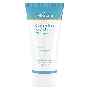 MDacne Hydrating Facial Cleanser with Micronized Salicylic Acid 0.5% - Acne Treatment with Plant-Based Ingredients to Remove Dirt & Oil, Protect Skin & Unclog Pores - Soothes Redness & Inflammation