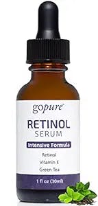 goPure Retinol Serum For Face - Retinol Serum with Vitamin E and Green Tea - Face Serum to Visibly Improve Fine Lines and Wrinkles, 1fl. oz.