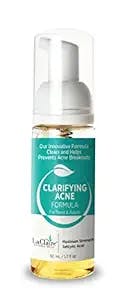 LaClaire Clarifying Acne Formula – For Teens & Adults – Exfoliating Acne Wash - Extra Strength Foaming Cleanser – Clear Up Facial and Body Acne – Maximum Strength Acne Cleanser - 50 mL/1.7oz, Made in the USA