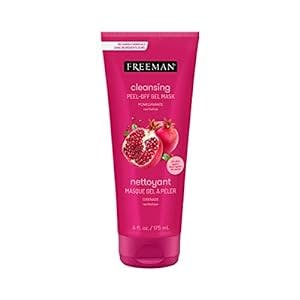 FREEMAN Cleansing Pomegranate Peel-Off Gel Facial Mask, Shrinks Pores, Purifies Skin, Made With 8 Different Antioxidants, Protects Skin, For Use With Skin of All Types, 6 fl. oz./175 mL Tubes, 2 Count