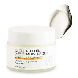 NU2U Skincare NU Feel Moisturizer | Hydrating Moisturizer Face Cream with Vitamin C + Turmeric + Niacinamide for Sensitive Skin | Paraben-free and Cruelty-free for All Skin Types | 1.70 fl. oz