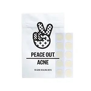 Peace Out Skincare Acne Healing Dots. 6-hours Fast Acting Anti-Acne Hydrocolloid Pimple Patches with Salicylic Acid to Clear Blemishes Overnight (10 dots)