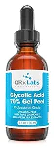 Glycolic Acid 70% Gel Peel with Chamomile and Green Tea Extracts - Professional Grade Chemical Face Peel for Acne Scars, Collagen Boost, Wrinkles, Fine Lines - Alpha Hydroxy Acid - 1 Bottle of 1 fl oz
