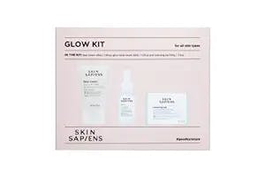 SKIN SAPIENS Glow kit for all skin types, Travel Friendly, Ecocert Cosmos Natural, Cruelty Free and Vegan Skincare, Soap-Free Cleansing Bar, Nourish & Hydrate Cream, Glow Facial Serum