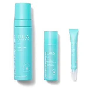 TULA Skin Care Goodbye Breakouts Level 2 Acne-Fighting Routine Kit | Clear Up Acne, Targets Breakouts & Prevents Future Acne, Contains Salicylic Acid and Probiotic Extracts | 3-Step Kit