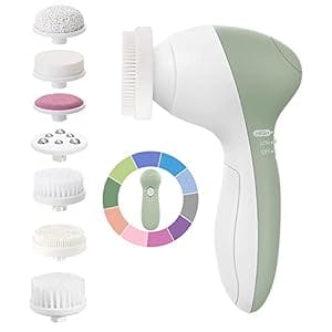 COSLUS Facial Cleansing Brush Face Scrubber: 7in1 JBK-D Electric Exfoliating Spin Cleanser Device Waterproof Deep Cleaning Exfoliation Rotating Spa Machine - Electronic Acne Skin Wash Spinning System