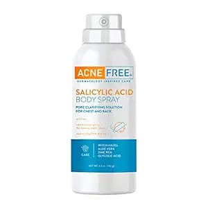 AcneFree Salicylic Acid Body Spray, Pore Clarifying Solution for chest and back, 5 Ounce