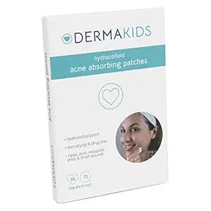 Dermakids Hydrocolloid Patches - Acne Dots, Pimple Stickers for Kids & Teens - Blemish Covers to Protect Zit, Small Wounds & Bug Bites - Non-Drying Spot Bandage - Heart & Circle Shapes, Pack of 108
