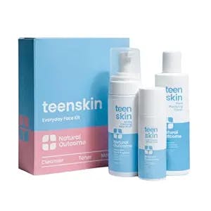 Natural Outcome Teen Skin 3-Step Skin Care Kit | Daily Boys & Girls Skin Care Regimen | Teen Skin Face Wash, Toner, & Moisturizer | Perfect for Teens Preteens & Kids Looking to Prevent Acne | 3 Pc Kit