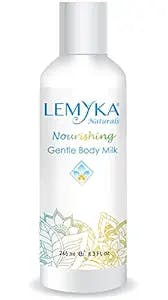 Eczema Body Cream, Soothes dry skin, rosacea, psoriasis, dermatitis, baby acne, Cradle cap, LEMYKA Natural Moisturizing lotion, Gentle for Face and body, Vegan friendly, Non-greasy moisturizer 8.3OZ for kids sensitive skin, Fragrance free, Silky Smooth, Infused with Aloe Vera, Calendula, White tea, Vitamin E, Cocoa Butter