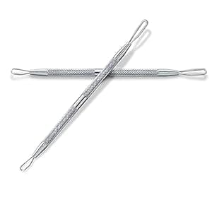 Professional Blackhead Remover Blemish Extractor Tool - Pimple Comedone Removal 2-In-1 Stainless Steel Pimple Popper(2pcs)