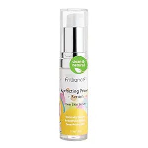 Frilliance 2 in 1 Clear Skin Perfecting Primer & Serum for Acne, Vegan Cruelty Free for Teens of All Skin Types, Mandelic Acid & Niacinamide Fights Breakouts Blackheads, 15 ml / .5 fl oz