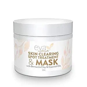 Eva Naturals Skin Clearing Acne Spot Treatment And Acne Cream- Face Acne Treatment With Witch Hazel and Kaolin Clay Mask Acne Treatment For Face Adult and Teen Breakouts, 2 oz.