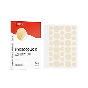 Acne Pimple Patch (144 counts) Absorbing Hydrocolloid Spot Treatment Fast Healing, Blemish Cover, Facial Skin Care Products, 2 Sizes Suitable for Face Nose and T Area (A, One Size)