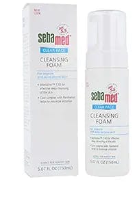 Sebamed Clear Face Cleansing Foam pH 5.5 for Acne Prone Skin Gentle Deep Pore Cleanser with Provitamin B5 5.0 Fluid Ounces (150 Milliliters).