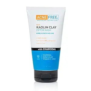 Acne Free Kaolin Clay Detox Mask 5oz with Charcoal, Kaolin Clay, Vitamin E + Zinc, Cleanser or Mask for Oily Skin, To Deeply Clean Pores and Refine Skin