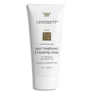 LEROSETT Spot Treatment & Clay Mask | Best Face Mask for Acne, Oily Skin, Pores, Blackheads, Detox & Skincare. 100% Organic No Additives. 3 oz