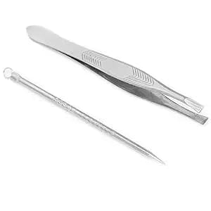 Pimple Popper Tool, Easily Remove Stainless Steel Eyebrow Tweezer For Facial Freckle Removal