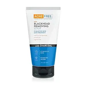 Acne Free Blackhead Removing Exfoliating Face Scrub with 2% Salicylic Acid and Charcoal Jojoba, 5 Ounce