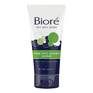 Bioré Pore Unclogging Scrub, Removes Excess Dirt and Oils, Face Scrub, with Salicylic Acid, Oil Free, 5 Ounces (HSA/FSA Approved)
