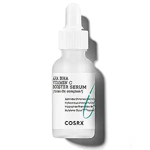 COSRX AHA BHA Vitamin C Booster Serum 1.01 fl. oz 30 ml, Face Serum, Brighten, Anti Aging, Plumping Skin, Natural, Fruit