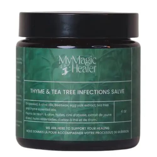Thyme & Tea Tree Infections Salve | Preventative Ingrown Hair Care | Blind Pimples | Nodules | Infected Body Cyst | Cystic Acne Relief | Vaginal Boils | Painful Skin | Bartholin Cyst