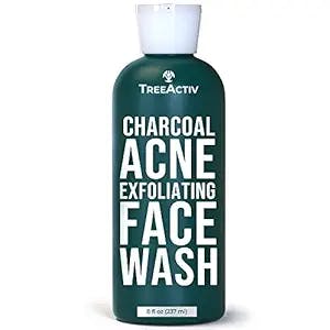 TreeActiv Acne Eliminating Charcoal Mask - Hormonal Face Wash to Detox Pores - Face Wash For Oily Skin With Bentonite Clay And Activated Charcoal - Cystic Acne Face Wash For Acne Prone Skin - Non-GMO