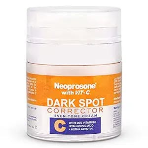 NEOPROSONE 20% Vitamin C Dark Spot Corrector Cream - 1 Fl oz / 30ml - Skin Brightening Gel Cream for Dark Spots, Hyperpigmentation, Sun Spot, with Hyaluronic Acid, Vitamin E