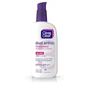 Clean & Clear, Dual Action Moisturizer, Salicylic Acid Acne Medication, 4 fl oz (118 ml)
