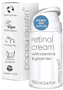 Poppy Austin 100 ml Retinol Cream for Face - High-Strength Best Retinol Night Cream - Vegan & Cruelty Free Best Wrinkle Cream For Face - Anti Ageing Eye Cream Retinol For Face & Body