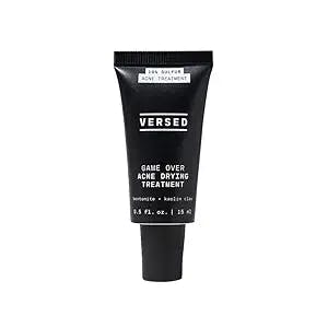 Versed Game Over Acne Drying Treatment - Sulfur and Kaolin Clay Absorb Excess Oil and Help Reduce Blemishes - Exfoliate Dead Skin Cells Without Stripping - Vegan (0.5 fl oz)