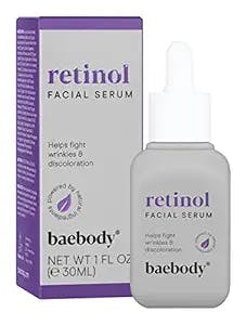 Baebody Retinol Topical Facial Serum with Vitamin E, Hyaluronic Acid & Jojoba Oil, 1 Ounce