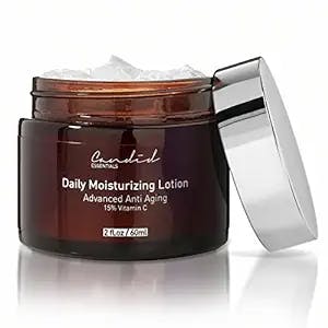Candid Essentials Daily Moisturizer, Organic & Natural Facial Moisturizer for Face, Neck & Décolleté & Hands. Anti Aging Cream with 15% Vitamin C for Collagen, Wrinkles & Hydrate Skin Effectively