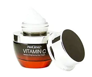Progenix Vitamin C Intensive Brightening Day Cream with Hyaluronic Acid for dark spots, age spots, and uneven skin tone. 1oz.