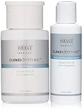 Obagi CLENZIderm M.D. Daily Care Foaming Cleanser Salicylic Acid 2% Acne Treatment And Obagi CLENZIderm M.D. Pore Therapy Salicylic Acid 2% Acne Treatment.