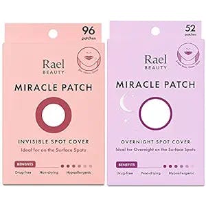 Rael Day & Night Miracle Bundle - Invisible Spot Cover (96 Count), Overnight Spot Cover (52 Count)