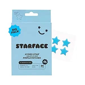 Starface Hydro-Star + Salicylic Acid BIG PACK, Hydrocolloid Pimple Patches With 1% Salicylic Acid, Helps Soothe Deep Spots, Cute Star Shape (96 Count)