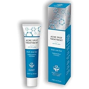 cliXit Acne Spot Treatment with 10% Sulfur - Daily Treatment for Stubborn Acne - Prevents Future Breakouts - Ideal for All Skin Type – Made in USA (.50 oz/15 Ml Tube)