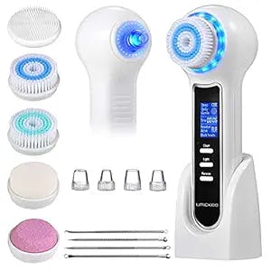 UMICKOO Blackhead Remover Vacuum,Rechargeable Facial Cleansing Brush with LCD Screen,IPX7 Waterproof 3 in 1 Face Scrubber Brush for Exfoliating, Massaging and Deep Pore Cleansing
