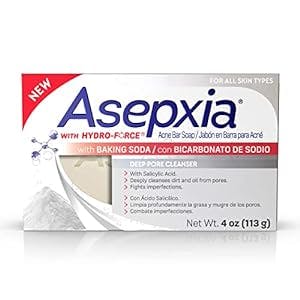 Asepxia Deep Cleansing Acne Treatment Bar Soap with Baking Soda and 2% Salicylic Acid, 4 Ounce